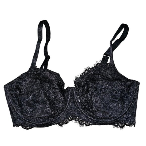 Hsia Black Lace Underwire Bra 36DD 80E Adjustable Straps Elegant Lingerie Made I - Picture 1 of 5